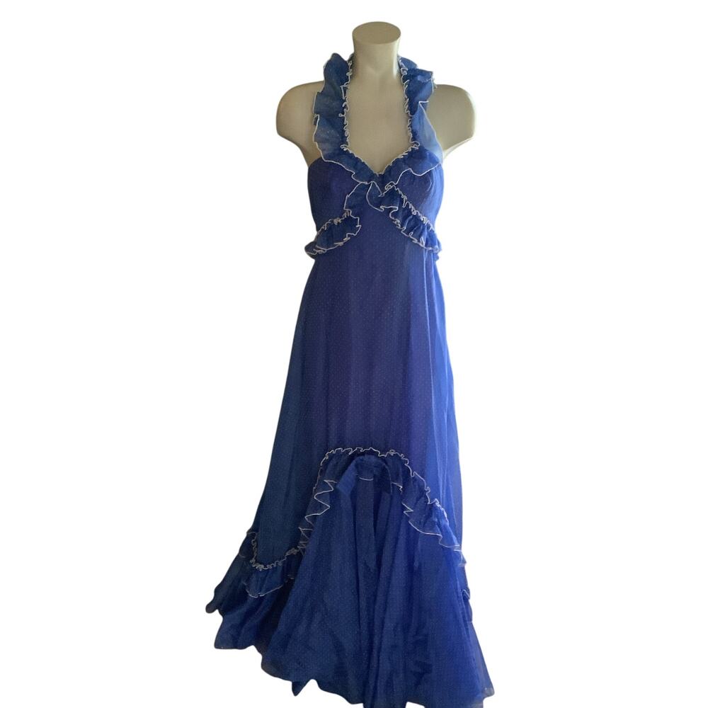 Vintage Mike Benet Formal Sleeveless Blue 12